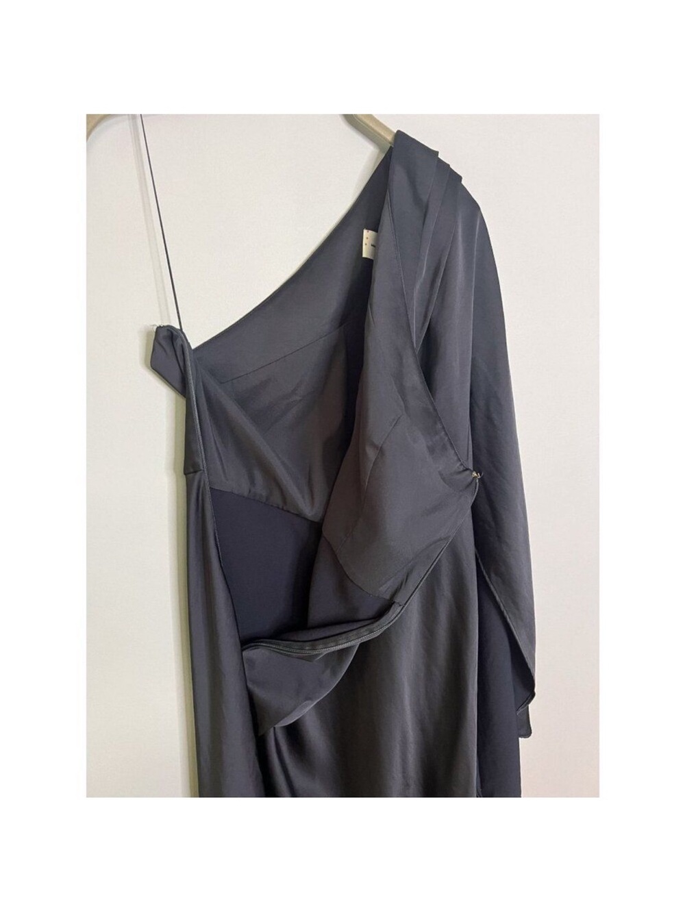 Significant Other Kelsie Dress One Shoulder Draped Midnight Navy women’s size 6 - Picture 7 of 8